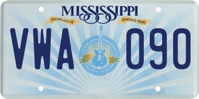 MS license plate VWA090