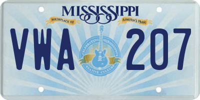 MS license plate VWA207