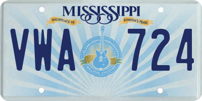 MS license plate VWA724