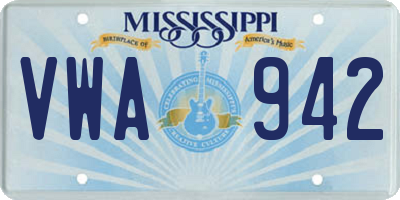 MS license plate VWA942