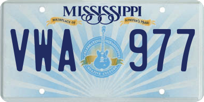 MS license plate VWA977