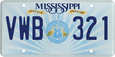 MS license plate VWB321
