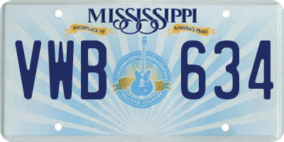 MS license plate VWB634