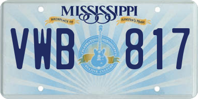MS license plate VWB817
