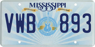 MS license plate VWB893