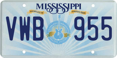 MS license plate VWB955