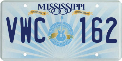 MS license plate VWC162