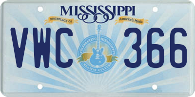 MS license plate VWC366