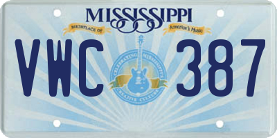 MS license plate VWC387