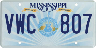 MS license plate VWC807