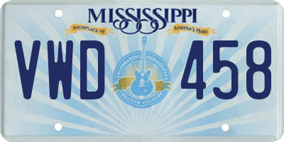 MS license plate VWD458