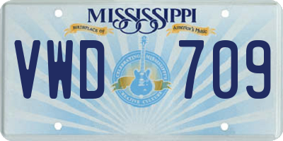 MS license plate VWD709