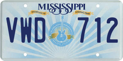 MS license plate VWD712