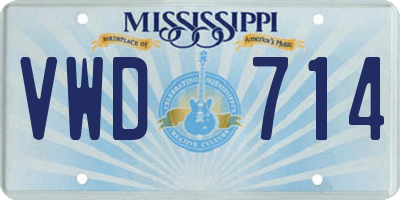 MS license plate VWD714