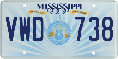 MS license plate VWD738