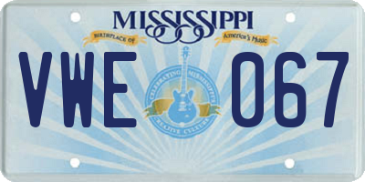 MS license plate VWE067