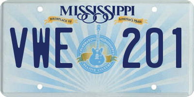 MS license plate VWE201