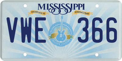 MS license plate VWE366