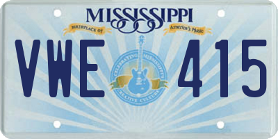 MS license plate VWE415