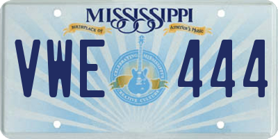 MS license plate VWE444