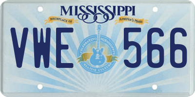 MS license plate VWE566