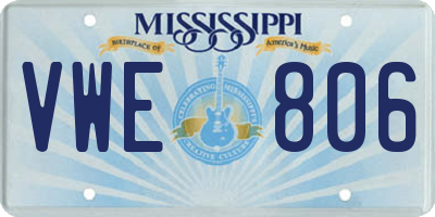 MS license plate VWE806