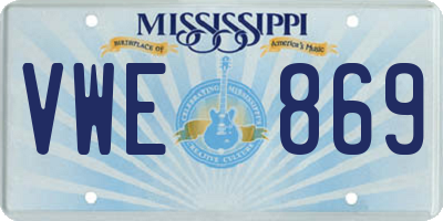 MS license plate VWE869