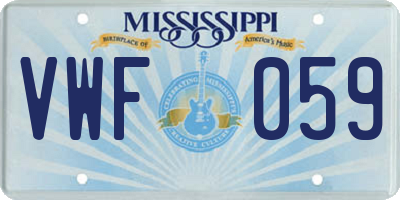 MS license plate VWF059