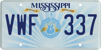 MS license plate VWF337