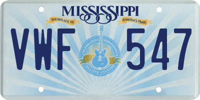 MS license plate VWF547