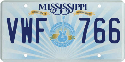 MS license plate VWF766
