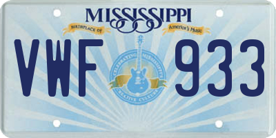 MS license plate VWF933