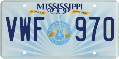 MS license plate VWF970