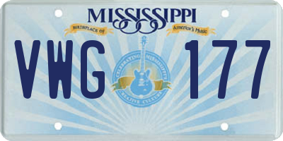 MS license plate VWG177