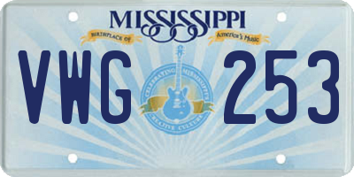 MS license plate VWG253