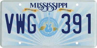 MS license plate VWG391
