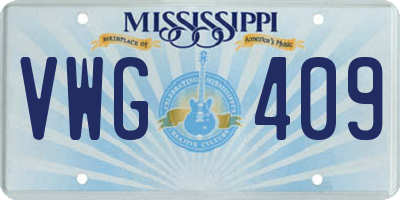 MS license plate VWG409