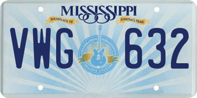 MS license plate VWG632