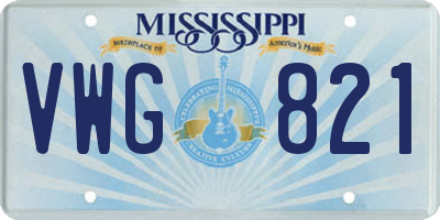 MS license plate VWG821