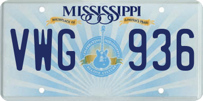 MS license plate VWG936