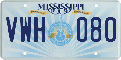 MS license plate VWH080