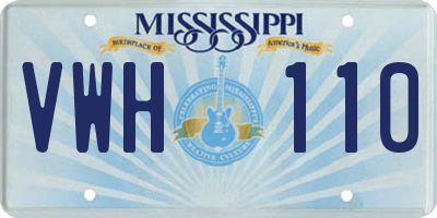 MS license plate VWH110