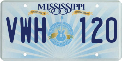 MS license plate VWH120