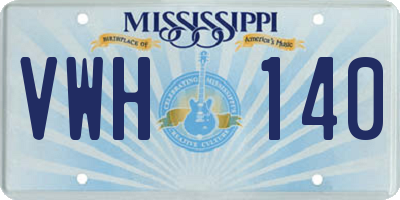 MS license plate VWH140