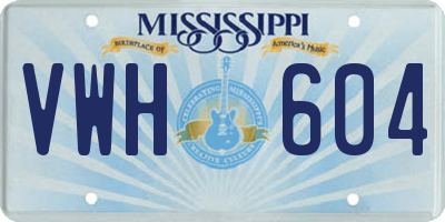 MS license plate VWH604