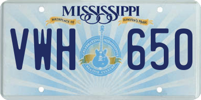 MS license plate VWH650