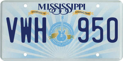 MS license plate VWH950