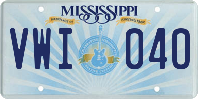 MS license plate VWI040