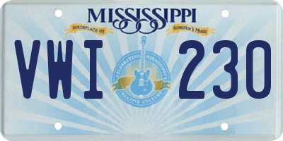 MS license plate VWI230