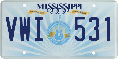 MS license plate VWI531